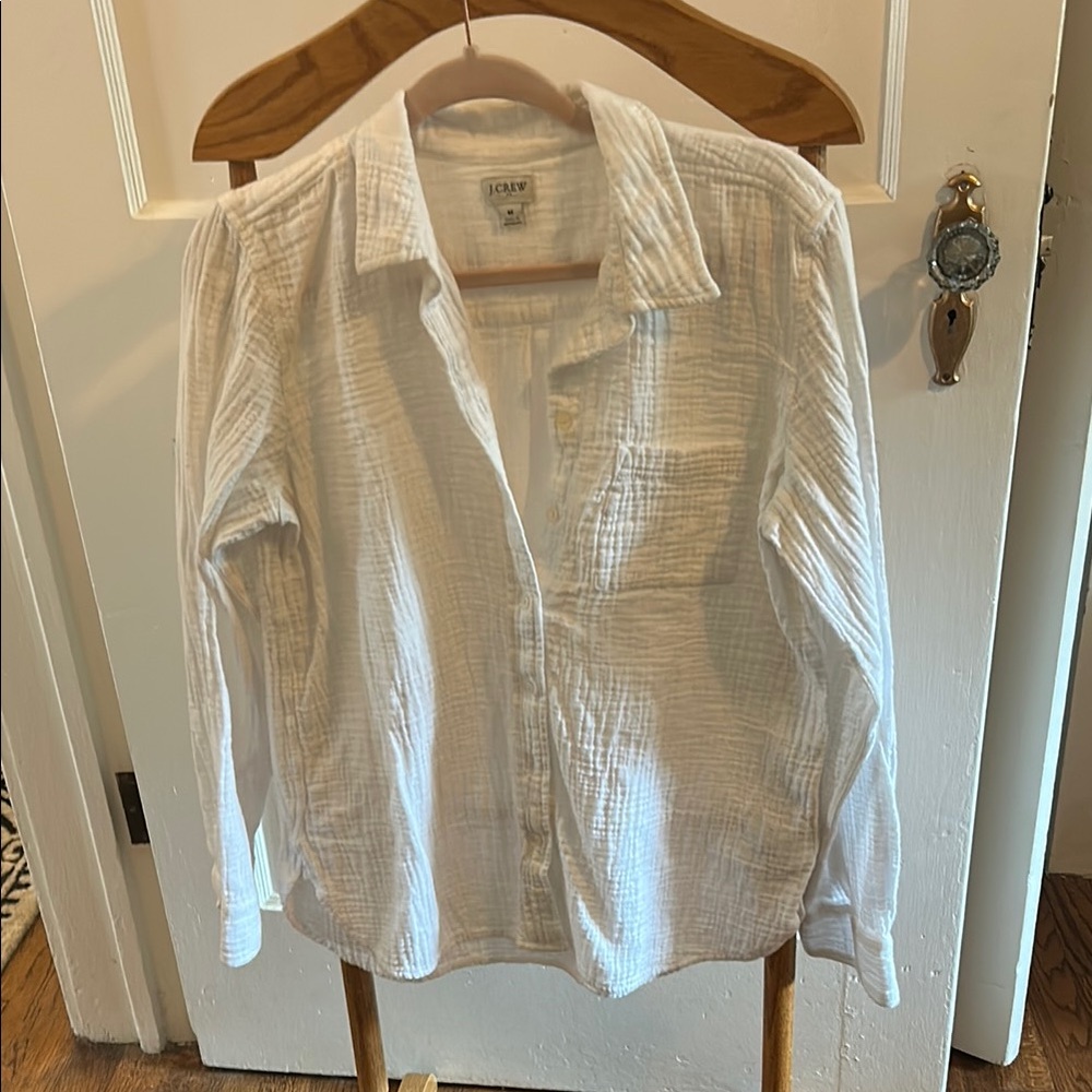 J. Crew 100% Cotton Reimagined White Button-Up Shirt